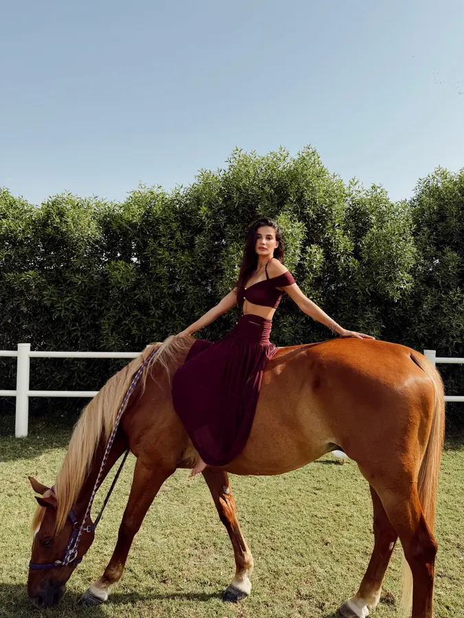 Bridal and brand photoshoot with horses Dubai